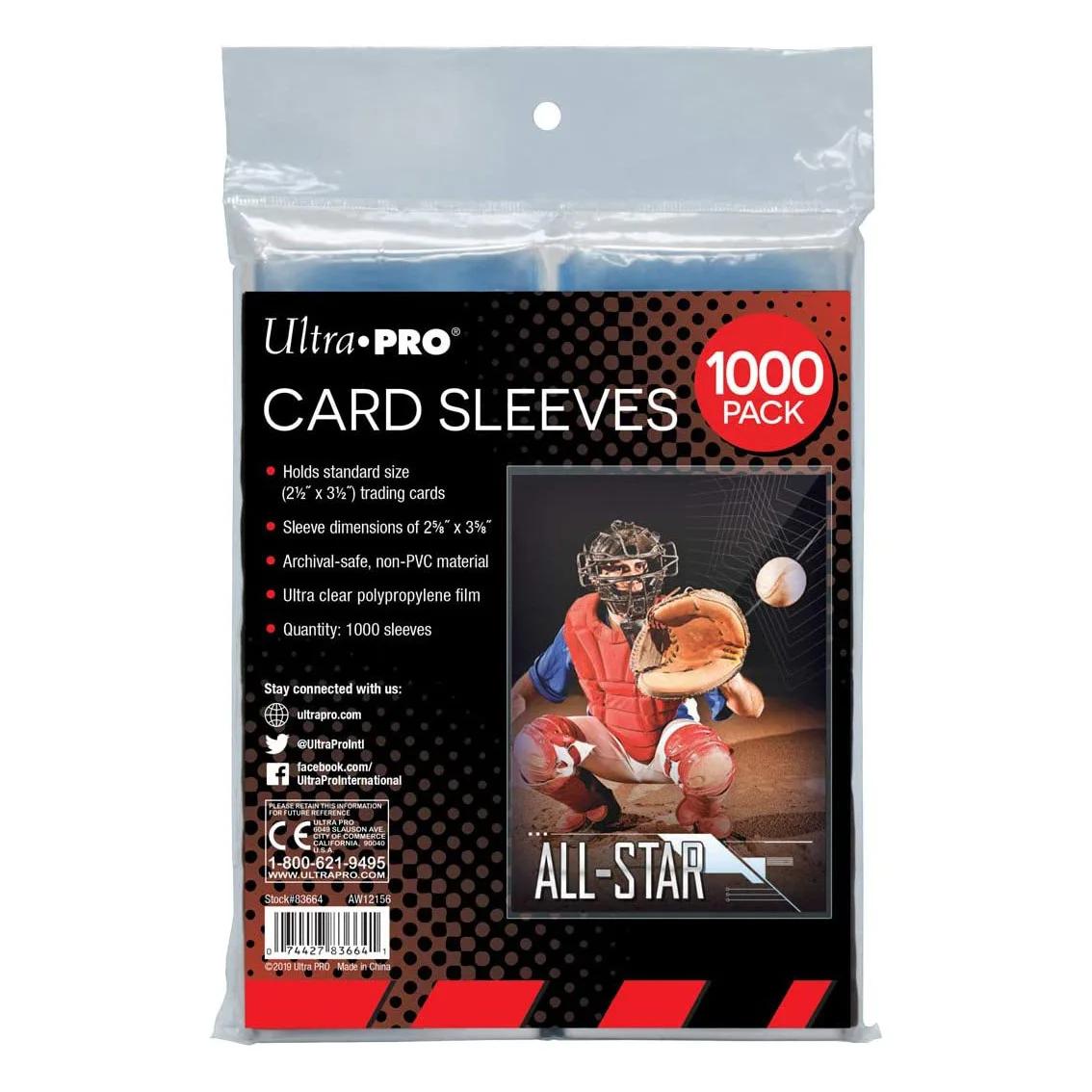 2.5 x 3.5 (1000 카운트 팩) 의 표준 크기 트레이딩 카드용 울트라 프로 클리어 카드 슬리브